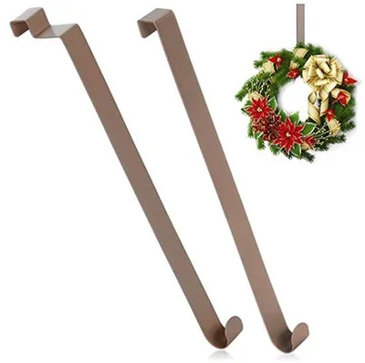 Image de COM-FOUR® 2x crochets de porte en acier inoxydable - 26 cm Crochets pour couronnes de porte et décoration - Accroche pour portes à l'intérieur et à l'extérieur - Crochet pour vêtements à accrocher