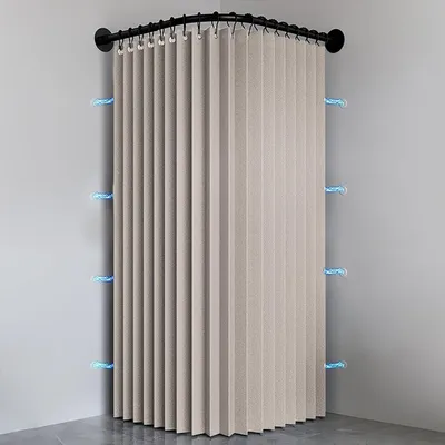 Image de Rideau de douche pliable, résistant à la moisissure, 100 x 200 cm, beige, pour salle de bain et camping