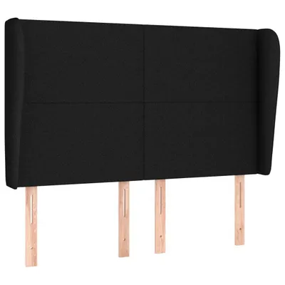 Produktbild von vidaXL Kopfteil mit Ohren Schwarz 147x23x118/128 cm Stoff