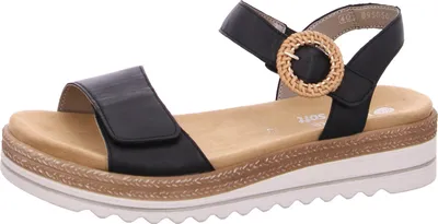 Produktbild von Remonte Damen Sandale Klettverschluss und Zierschnalle D0Q52, Größe:40 EU, Farbe:Schwarz
