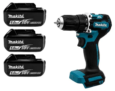 Productafbeelding van Boormachine met slagfunctie, borstelloze motor, twee snelheidsstanden, 3 batterijen en gereedschap