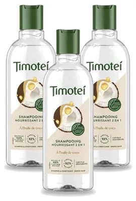 Zdjęcie produktu dla 3 sztuki szamponu 2-w-1 Timotei, odżywiający - 300 ml - zestaw ekonomiczny