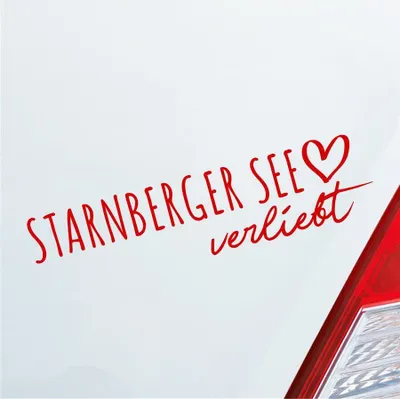 Produktbild von Auto Aufkleber Starnberger See verliebt Herz See Sea Liebe Car 19x5 cm Rot Sticker Heckscheibenaufkleber