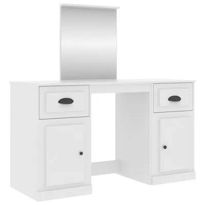 Zdjęcie produktu dla vidaXL Toaletka z lustrem biała 130x50x132,5 cm