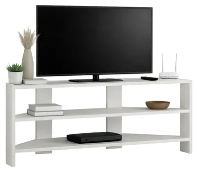 Immagine prodotto di Naypyidaw - Mobile Porta tv, 110x36x45h cm Bianco, 3 Ripiani