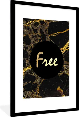Produktbild von MuchoWow® Gerahmtes Poster Zitate -  - Gold - Marmor 60x90 cm - Poster mit Schwarzem Bilderrahmen Wandposter Rahmen Foto Bilder - Dekoration - Wandposter Wohnzimmer - Hochwertig