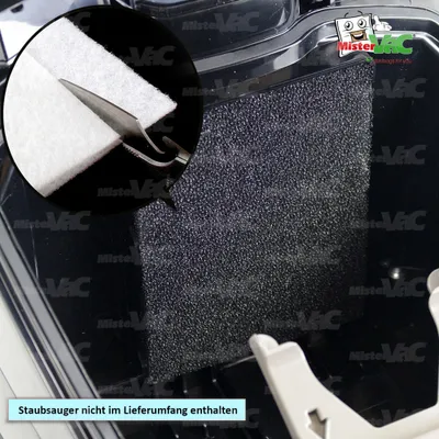 Produktbild von MisterVac Staubsaugerfilter Universal Motorschutzfilter Ersatzfilter kompatibel mit Rowenta RO7755EA