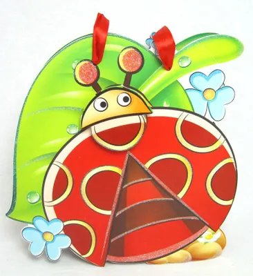 Produktbild von Geschenktasche Marienkäfer Papier Glitzer und 3D-Applikation