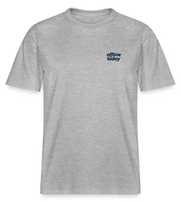 Produktbild von Spreadshirt Stickmotiv Offline Today Heute Offline Relaxed Fit Uni T-Shirt, 3XL, Grau meliert