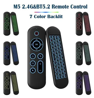 Zdjęcie produktu dla Bezprzewodowa mysz, klawiatura i pilot M5 2,4 GHz, 7 cali, do urządzeń z systemem Android TV i komputerów z systemem Windows