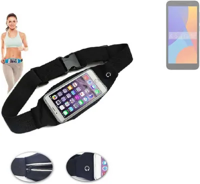 Produktbild von K-S-Trade Jogging-Armband kompatibel mit Alcatel 1 (2021) Gürteltasche Umhängetasche Bauchtasche schwarz Sport Running Jogging Fitness Laufen