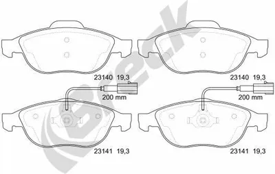 Produktbild von BRECK Bremsbeläge Satz Vorne Bremsklötze für ALFA ROMEO 147 (937) 23140 00 701 10