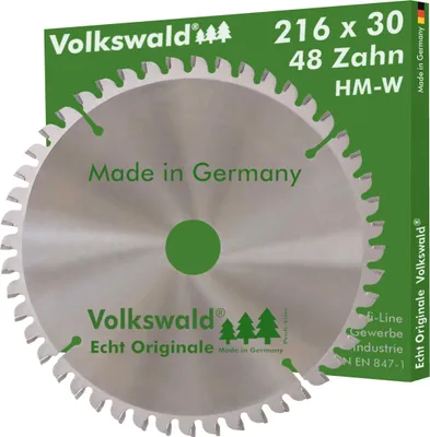 Produktbild von Volkswald ® HM-Sägeblatt W 216 x 30 mm Z= 48 Spannplatten Spannplatten beschichtet Holzplatten Massivholz Laminat Kunststoffe Acrylglas