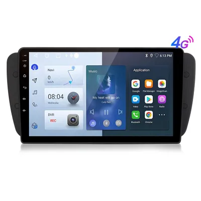 Image de 6+128 Go, CarPlay, écran 9 pouces, Android 15, autoradio 8 cœurs, carte SIM 4G pour Seat Ibiza IV (2009-2013), navigation GPS, DAB+, Wi-Fi, Bluetooth, FM, RDS, SWC, DSP, USB, 2DIN, MirrorLink