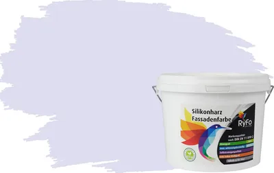 Produktbild von RyFo Colors Silikonharz Fassadenfarbe Lotuseffekt Trend Blassviolett 3l  - bunte Fassadenfarbe, weitere Violett Farbtöne und Größen erhältlich, Deckkraft Klasse 1