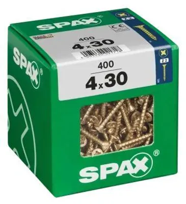 Produktbild von 400er-Pack SPAX Pozidriv-Senkkopfschrauben aus Stahl, Durchmesser 4 mm x Länge 30 mm