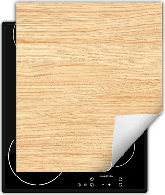 Produktbild von DarHaus Herdabdeckplatte 45x52 cm Anti Rutsch Matte Aufrollbar, hell - Holz