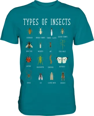 Produktbild von Insektenarten Entomologie Insekten T-Shirt – Diva Blue / 3XL