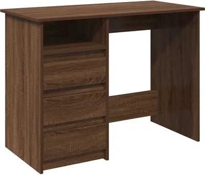 Zdjęcie produktu dla Biurko, Brązowy Dąb, 102X50X75 Cm, Materiał Drewnopochodny  Lumarko!