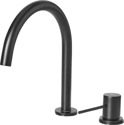 Produktbild von BELIANI Waschtischarmatur Schwarz aus Messing Matt Einhebelmischer Mischbatterie Waschbeckenarmatur Wasserhahn Badezimmer Modernes Design