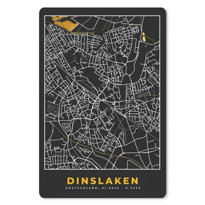 Produktbild von MuchoWow® Mauspad Mousepad Deutschland - Schwarz und Gold - Dinslaken - Stadtplan - Karte 18x27 cm - Mousepads - Maus Mat - Pad - Mausunterlage