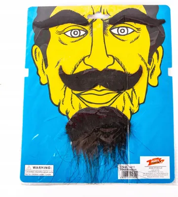 Produktbild von Künstlicher Bart Schnurrbart Augenbrauen Set Schwarz Selbstklebend Fasching Kostüm