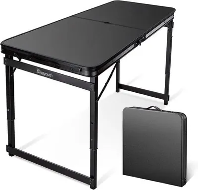 Zdjęcie produktu dla Stół składany 120x60 cm - regulowane nogi - wielofunkcyjny - idealny na imprezy