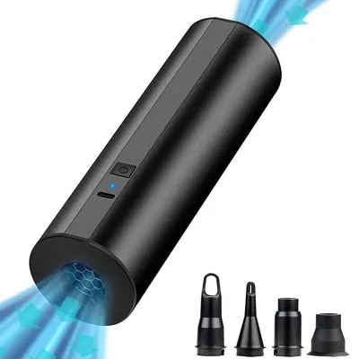 Produktbild von Elektrische Luftpumpe Akku, kabellose Aufblas- und Absaugpumpe mit 4 Aufsätzen, wiederaufladbar über USB-C, für Luftbett, Pool, Camping und Schlauchboot