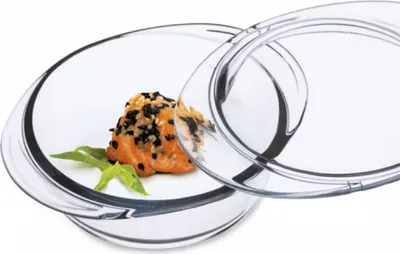 Image de Simax plat à four rond avec couvercle plat à four en verre borosilicaté 250ml
