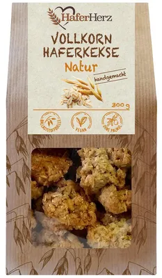 Produktbild von HaferHerz Vollkorn Haferkekse Natur 300g