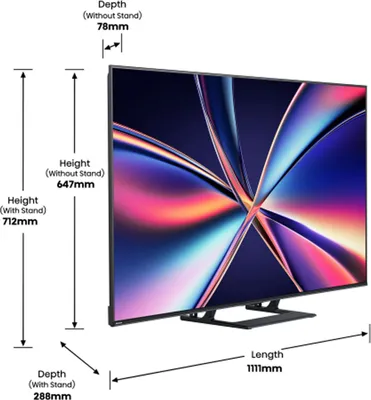 Zdjęcie produktu dla Hisense 50E8Q, 127 cm (50"), 3840 x 2160 px, LED, Smart TV, Wi-Fi, Czarny, Szary