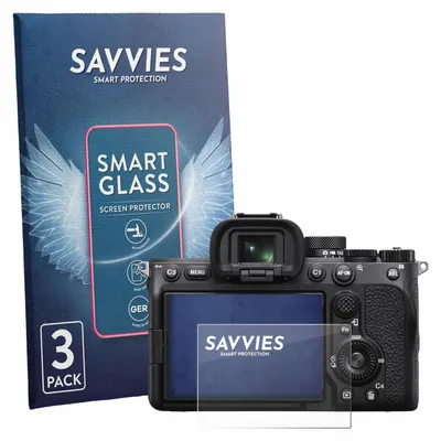 Produktbild von 3x Savvies Schutzglas Folie für Sony Alpha 7 IV 9H Panzer Schutzfolie Glas Displayschutz klar transparent