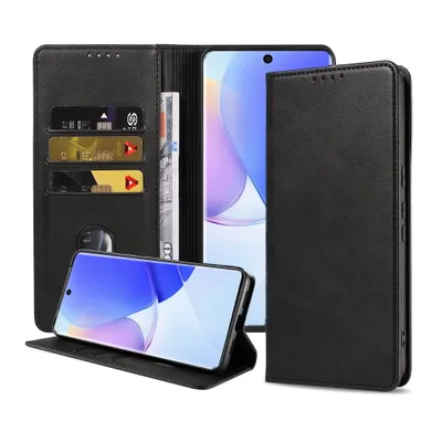 Produktbild von Smartphonica Handytasche geeignet für Huawei Nova 9 Kunstledertasche mit Magnetverschluss und Kartenhalter Buchhülle mit Klappe - Schwarz