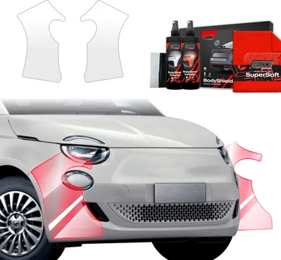 Produktbild von 2in1 Schutzfolie für Stoßstange - Fiat 500 (2016-2025) Grizz Protector