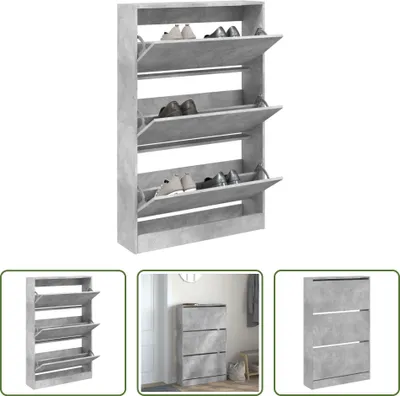 Obrázek produktu pro The Living Store Botník betonový šedý 80x21x125,5 cm materiál na bázi dřeva