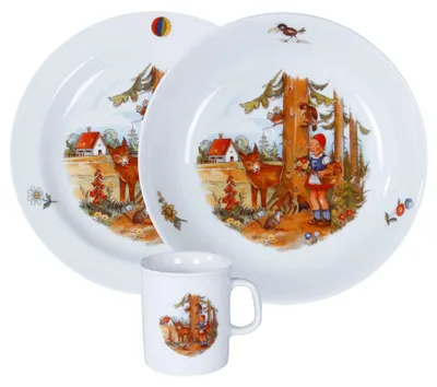 Obrázek produktu pro Dvoudílná porcelánová dětská sada s motivem pohádky