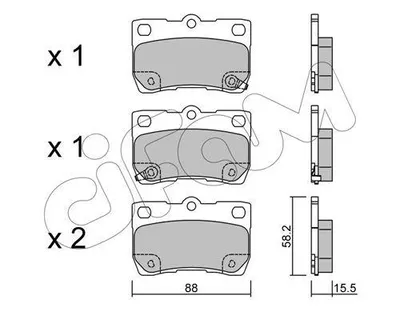 Produktbild von CIFAM Bremsbeläge Satz Hinten Bremsklötze für LEXUS IS II (GSE2, ALE2, USE2) 822-761-0