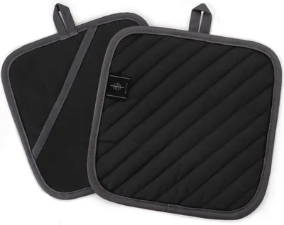 Obrázok produktu pre Chňapka Chňapky 20x20 cm, prateľné, odolné voči teplu, bavlna, čierne, na varenie a pečenie