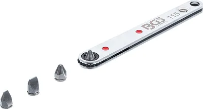 Immagine prodotto di BGS cricchetto per punte speciali uscita ultra sottile esagono incassato 6,3 mm (1/4") incl. 4 punte speciali - 115