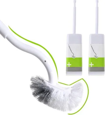 Obrázek produktu pro Kompaktní držáky na toaletní kartáče do koupelny – Silný toaletní kartáč pro důkladné čištění – Sada 2 kusů