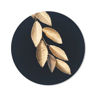 Produktbild von MuchoWow® Mauspad Mousepad Blätter - Schwarz - Gold - Luxus - Pflanzen 40x40 cm - Mousepads - Maus Mat - Pad - Mausunterlage - Schreibtisch Accessoires