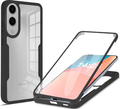 Produktbild von 360 Grad Rundum Schutz Handyhülle für Samsung Galaxy S25 Edge Full Cover Vollschutz Case Farbe: Schwarz