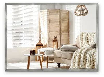 Produktbild von Rahmenspiegel 70 cm x 50 cm Gold – stilvoller Wandspiegel mit Rahmen, moderner Dekospiegel für Bad, Flur, Wohnzimmer und Schlafzimmer
