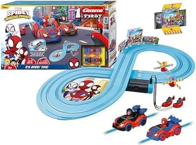 Obrázok produktu pre Spidey závodná dráha „It's Spidey Time!“, dĺžka 2,4 m, mierka 1/50, Carrera First, od 3 rokov