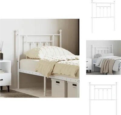 Image de vidaXL Tête de lit en métal blanc 75 cm - Tête & Pieds de lit