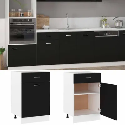 Obrázok produktu pre vidaXL Zásuvková základňa Lyon čierna 50x46x81,5 cm Materiál na báze dreva