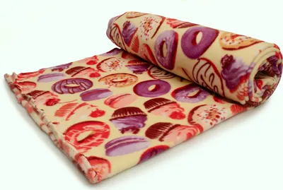 Immagine prodotto di Tessuto in pile DTY stampato (250 g), ciambelle, vaniglia, 50 x 160 cm