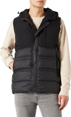 Produktbild von Blend 20714690 Outerwear Herren Weste Steppweste Outdoor Weste Steppweste mit Kapuze Langer Reißverschluss und Knopfleiste Abgesetzte Brustpartie Regular Fit