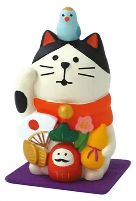 Produktbild von Glückskatzenfigur, süßer Ausdruck, wiederverwendbar, japanischer Stil, Mini-Tischfigur, niedliche Katzenskulptur, Bürodekoration