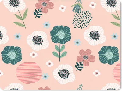 Produktbild von MuchoWow® Mauspad Mousepad Muster - Blumen - Pflanzen 40x30 cm - Mousepads - Maus Mat - Pad - Mausunterlage - Anti Rutsch